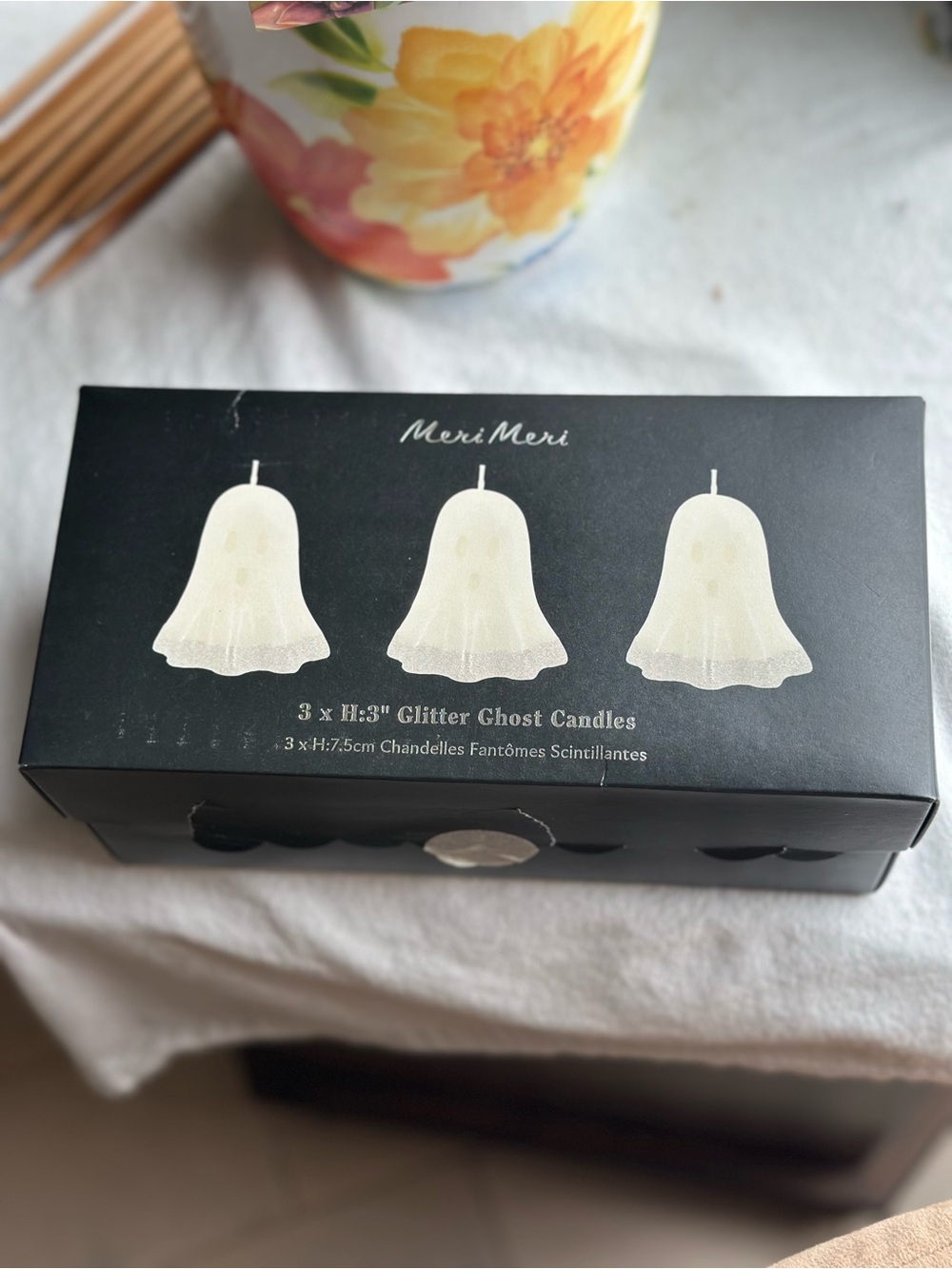 Meri Meri Glitter Dipped Ghost Candles